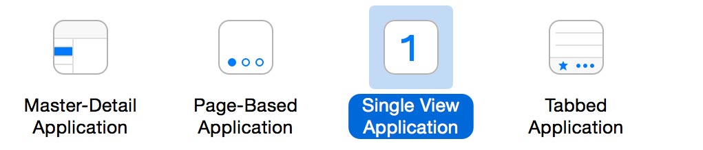 Xcode project template choose